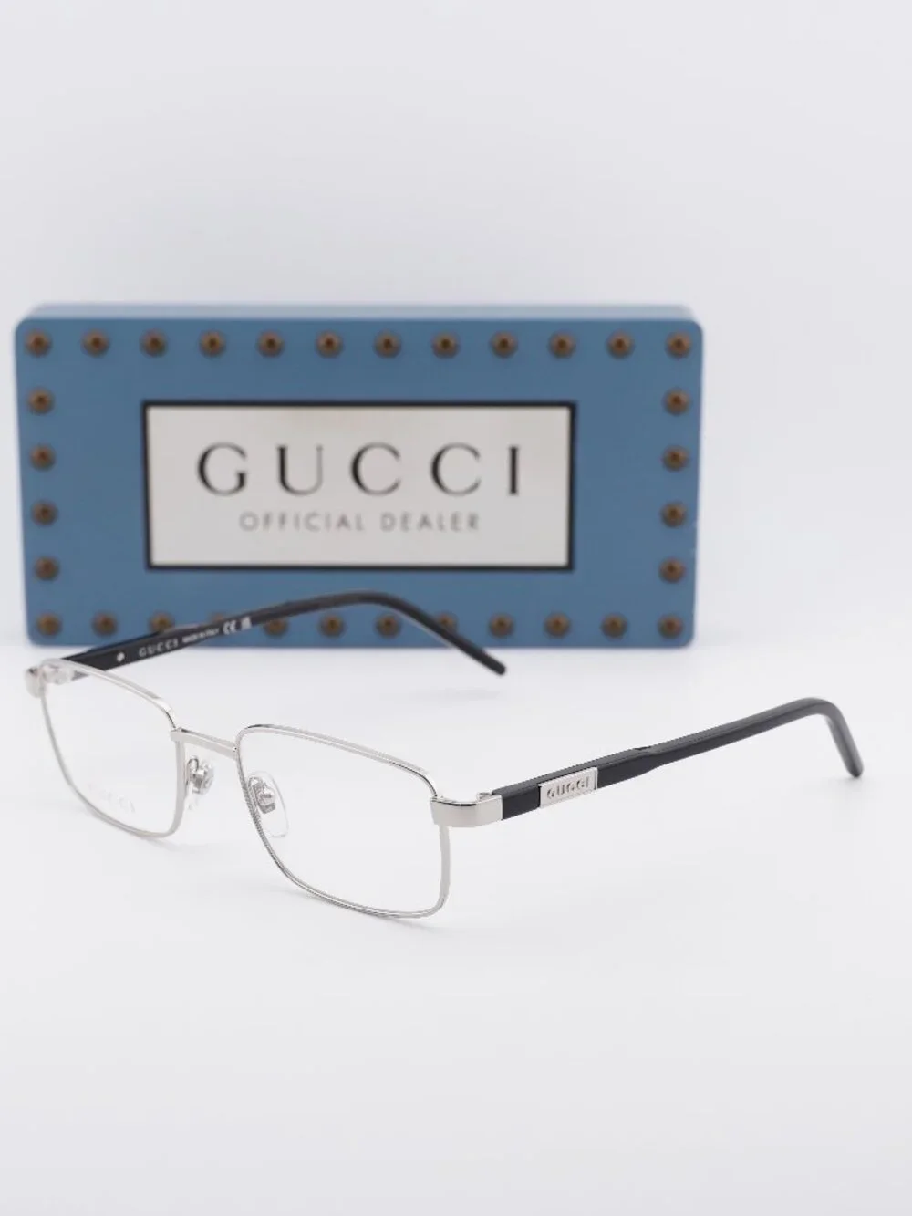 Gucci GG1801O 001 Rectangle Eyeglasses - Silver 54mm